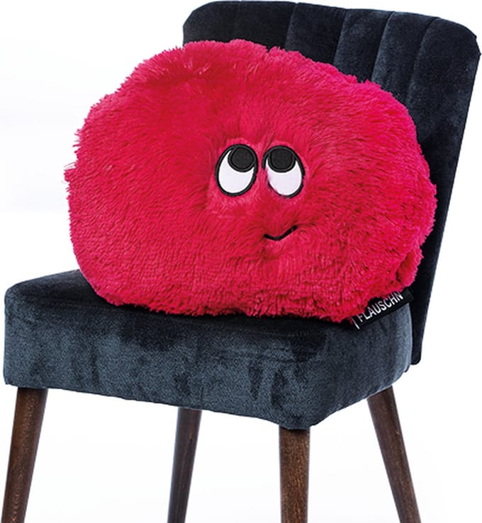 Kussen - Flauschn - Knuffelkussen - Groot - Buddyflauschn - Samba Rood - Ø 50cm - Wasbaar 40ºC -