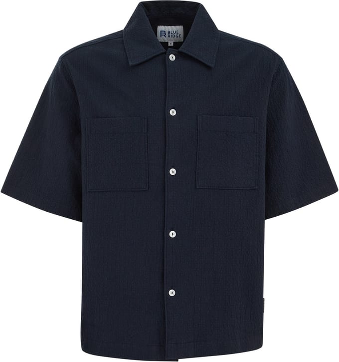 WE Fashion Heren relaxed fit overhemd met structuur