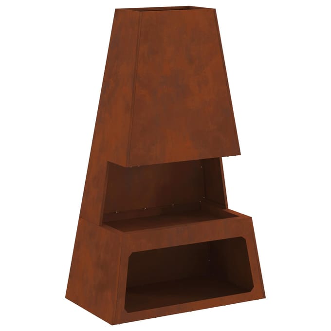 vidaXL - Vuurkom - Roestig - 60 - x - 35 - x - 100 - cm - weervast - staal