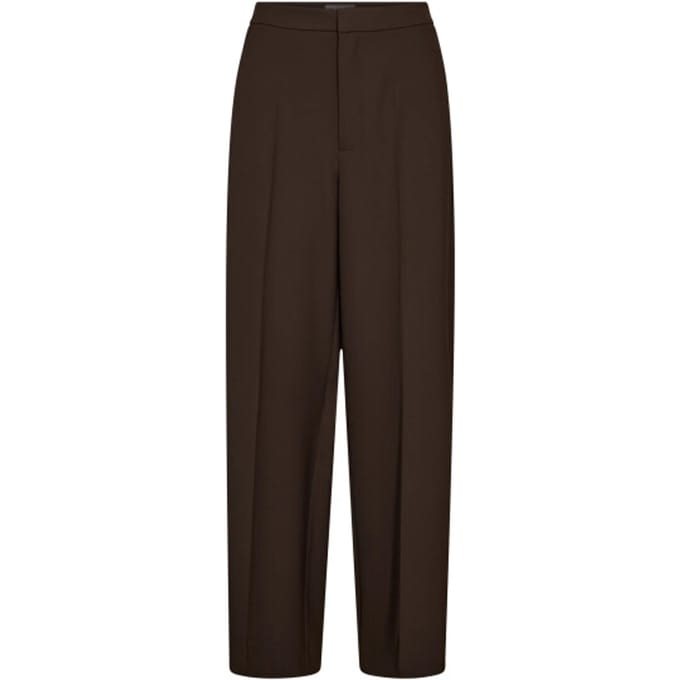 straight fit pantalon met persplooien model 'Leya Miley'