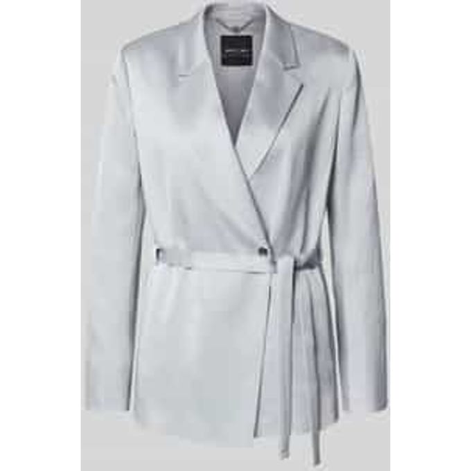 Getailleerde wikkelblouse in blazerstijl met tailleriem