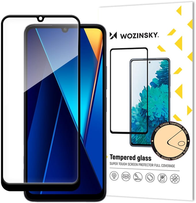 Wozinsky Full Glue - Gehard Glas - Xiaomi POCO C65 - Redmi 13C - Zwarte Rand