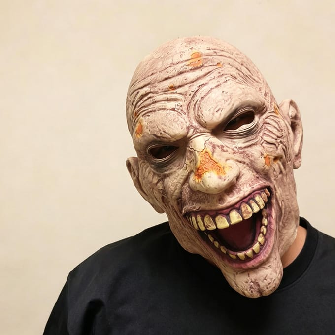 Masque en Latex Zombie Horreur One size fits all adults beige
