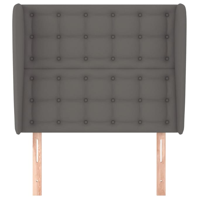 vidaXL - Hoofdbord - met - randen - 83x23x118/128 - cm - kunstleer - grijs