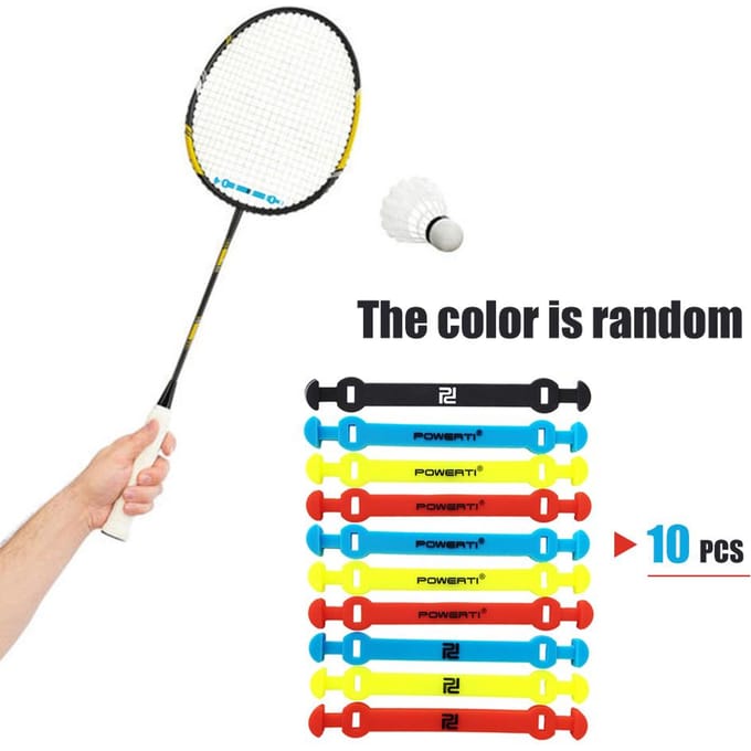 10 stuks Elastische Tennisracket Dempers Siliconen Bandjes Tennisracket Vibratie Absorberende Schok Reducerende Strips black