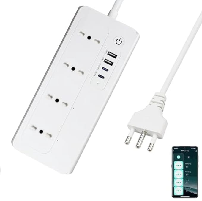Smart WLAN-stopcontact met USB en Type-C, 18W en 20W, Spraakbediening