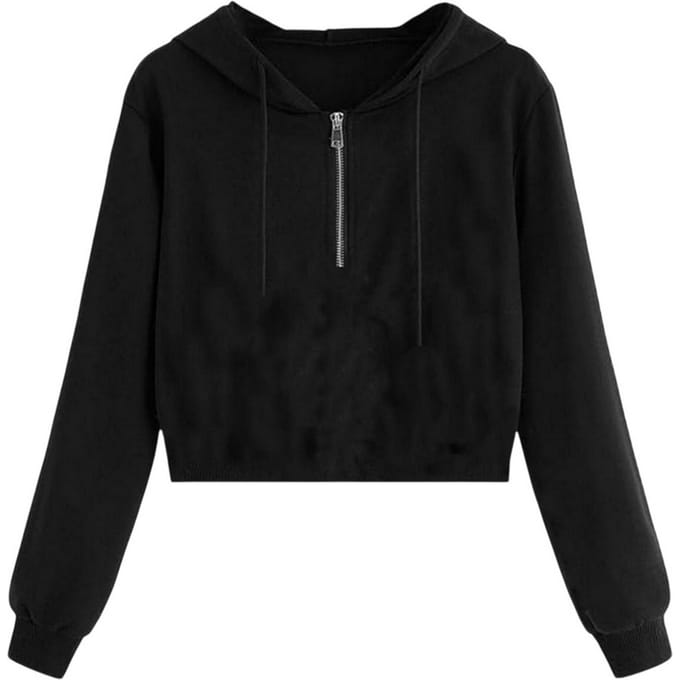 Miso Dames/Dames Crop Hoodie (Zwart)