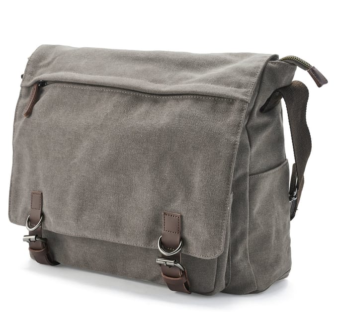 Metallic Grijze Canvas Schoudertas
