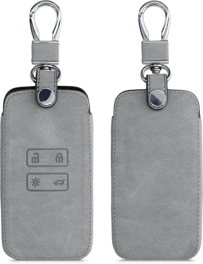 kwmobile Key Cover Compatible with Renault - Grey