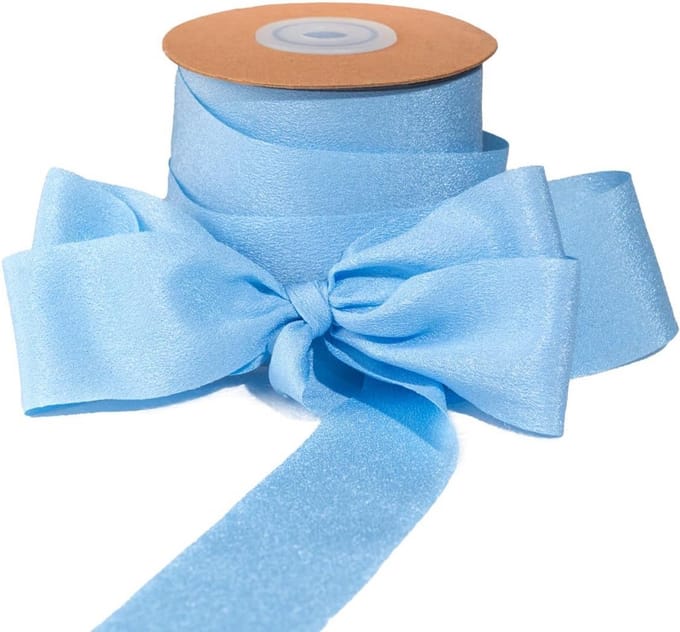 Breed Blauw Stoflint Chiffon Satijn Decoratie voor Cadeau Bruiloft en Feest