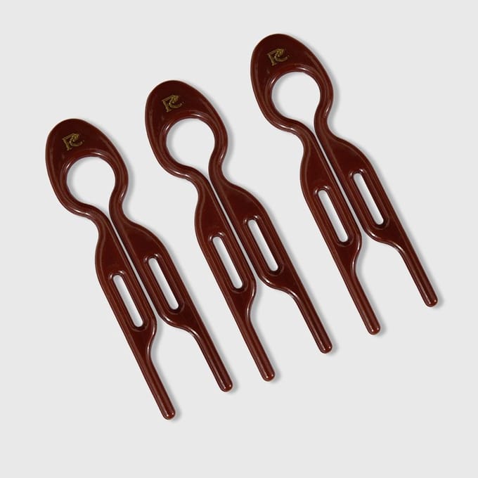 Hairpin set van 3 Choco bruin PC