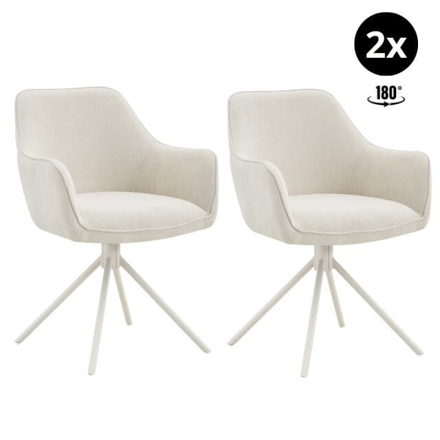 Multifurn Eetkamerstoel bo draaibaar (set van 2)