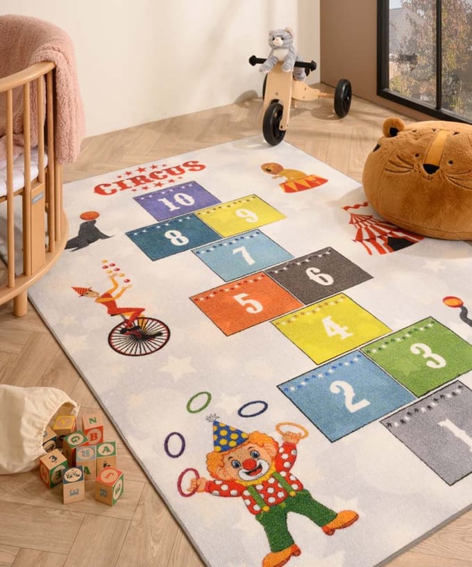 Speelkleed hinkelbaan - Joy No.2 grijs 100x150