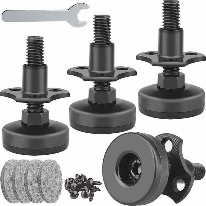 Meubelstelvoetjes, 4 stuks, 3/8" schroefdraad, verstelbare meubelpoten - Zwart