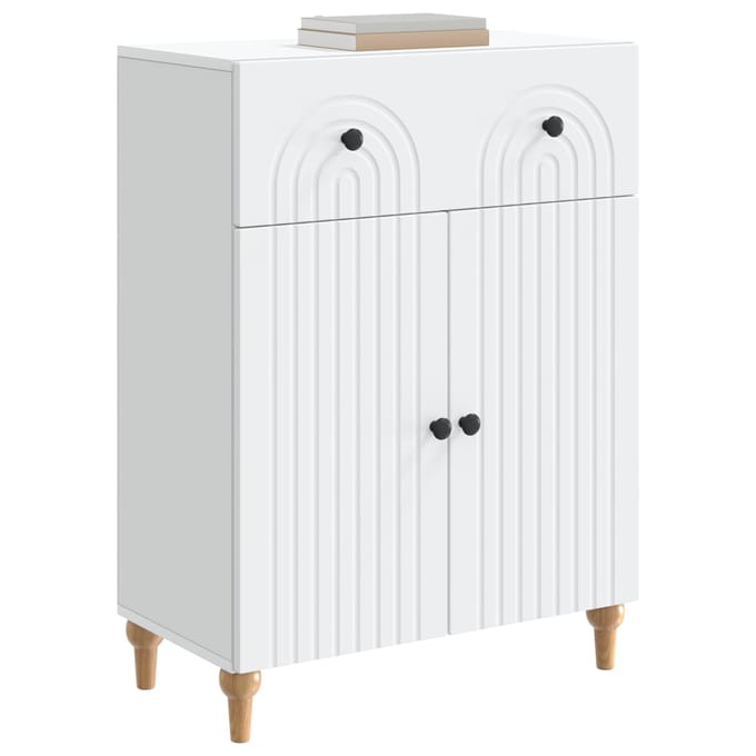 vidaXL - Dressoir - Wit - 66 - x - 34,5 - x - 90 - cm - Bewerkt - hout
