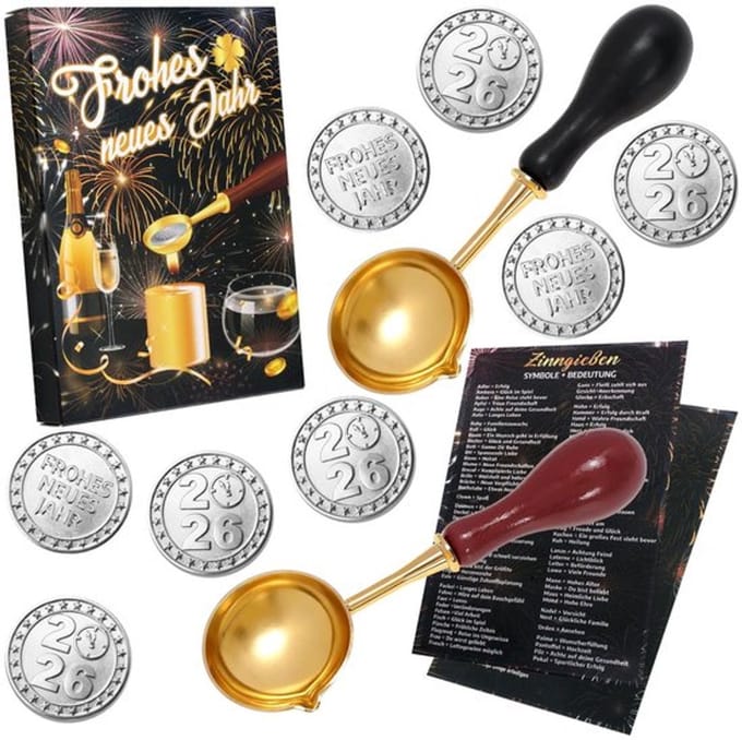 Dailygoods- Smeltset Tin en Lood - 18 Figuren - 2 Lepels