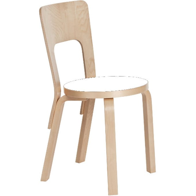 Artek 66 Stoel - laminaat wit