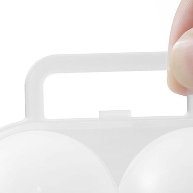 Draagbare Eierbewaardoos Schokbestendig 2 Eierdrager Container Case voor Buiten Kamperen Wandelen white