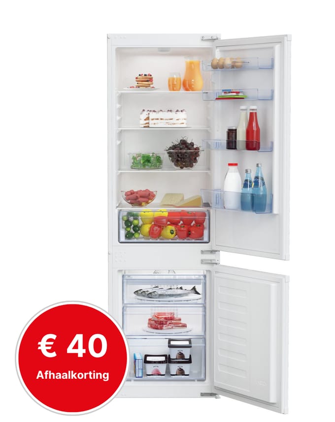 Beko BCHA275K4SN | inbouw koelvriescombinatie | 178 cm | Sleepdeur