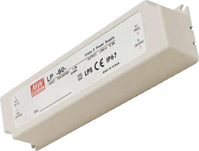 Mean Well LED Transformator 12V - Max. 60 Watt - Waterdicht IP67