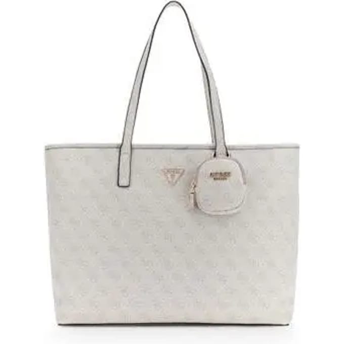 GUESS shopper schoudertas met laptopvak Power Play II Large Tech Tote Bone Logo crème