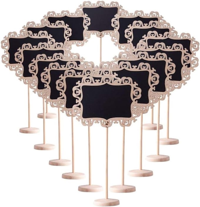 Set van 15 Mini Schoolbord Kaarten met Easel Stand voor Labeling, Tafelnummering en Bruiloft Decoratie