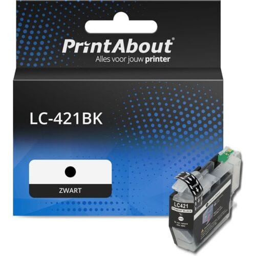 PrintAbout Inktcartridge LC-421BK Zwart geschikt voor Brother