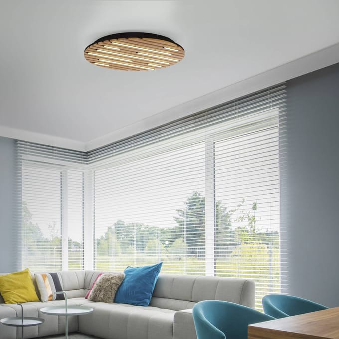Q-Smart-Home Paul Neuhaus SMART+ plafondlamp Q-Acoustic, hout Ø 60 cm