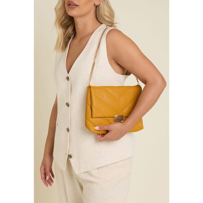 Yours Camelbruine Gewatteerde Schoudertas Van Imitatieleersize One Size