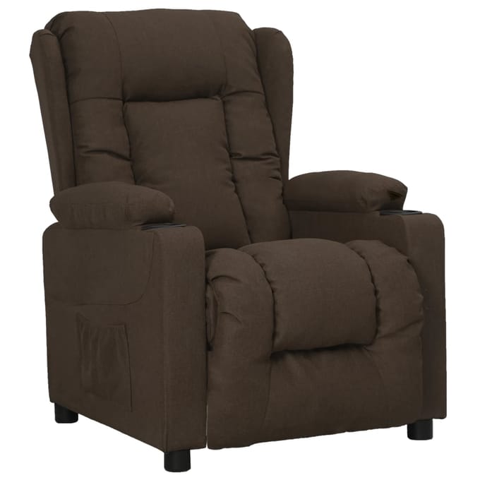 vidaXL - Fauteuil - verstelbaar - stof - donkerbruin
