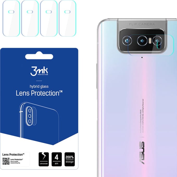 3MK Lens Protect - Lensbescherming - Asus Zenfone 7 Pro - 4 stuks - Hybride Glas