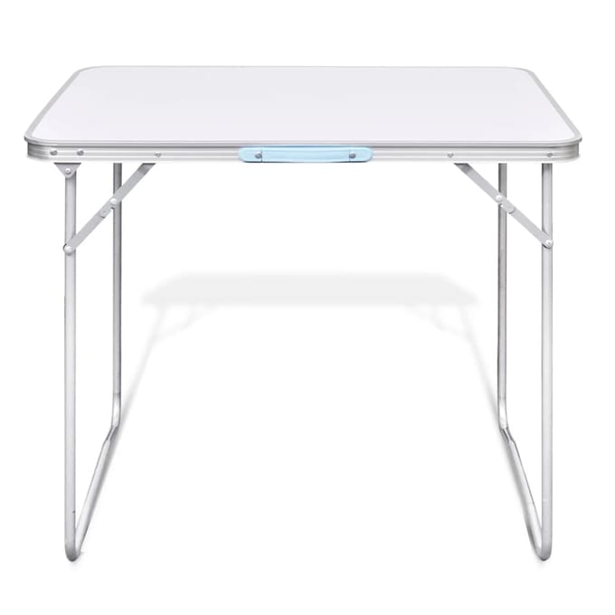 vidaXL - Campingtafel - inklapbaar - met - metalen - frame - 80 - x - 60 - cm