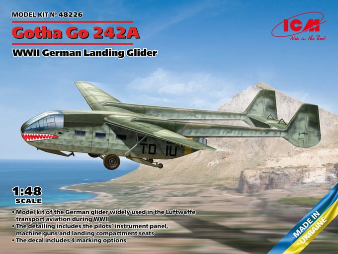 ICM Modelbouwpakket Militaire voertuigen - 48226 Gotha Go 242A Plane Plastic - 1:48 - Modelbouw