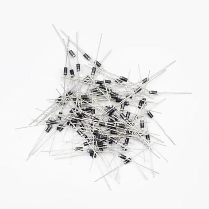 100 Stuks 1N4004 Gelijkrichterdiodes - 1A, 400V Siliconen Gelijkrichters