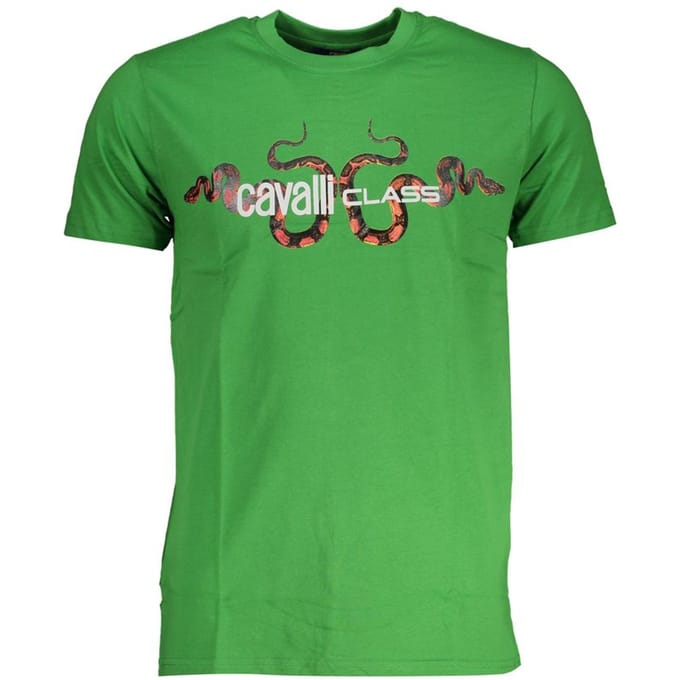 Cavalli Class Verde Katoenen Heren T-shirt