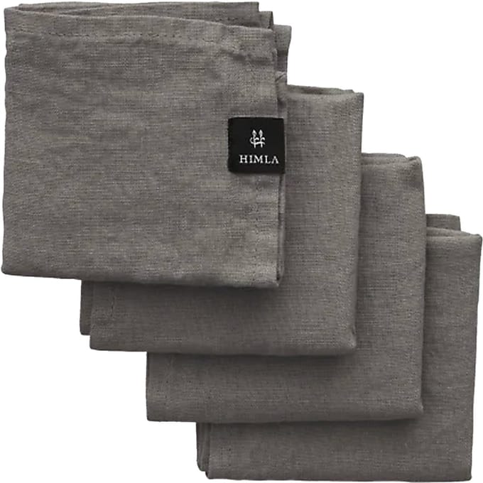 Himla Sunshine Linnen servet - 4 stuks - Charcoal