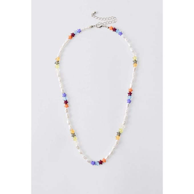 Star & Pearl Beaded Necklace