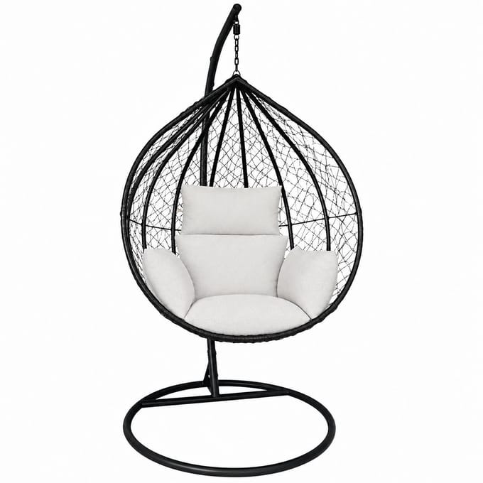 Egg hangstoel zwart roundabout ei stoel hang