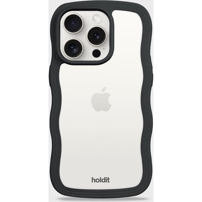 Phone Case Wavy Black/Transparent iPhone 15 Pro Max