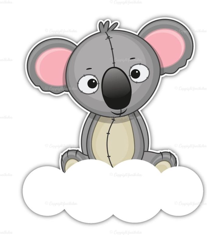 geboortebord koala op wolk 75 cm