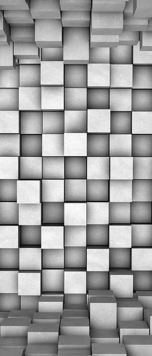 Fotobehang Abstract Modern Grey Pattern | DEUR - 211cm x 90cm | 130g/m2 Vlies