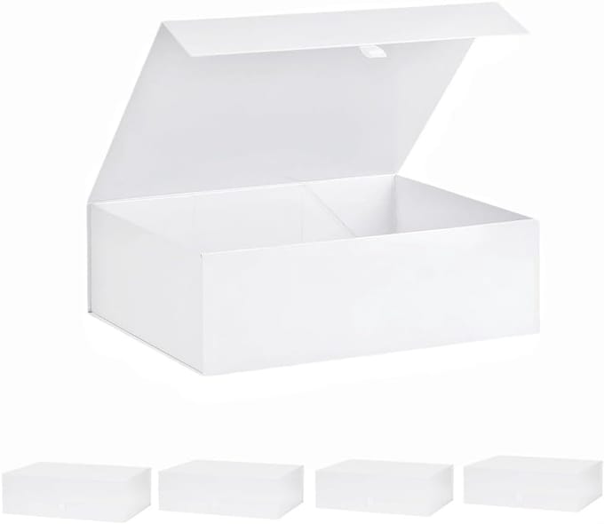 Grote Cadeaubox - Geschenkdozen Set - Kleding Verpakken - Magnetische Sluiting Inklapbaar - 40x40x15cm - Wit
