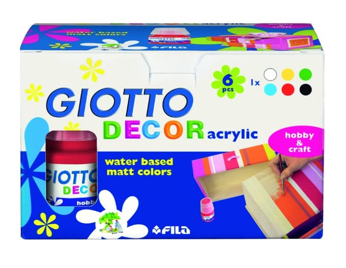 Tempera Giotto Decor Multicolour (25 ml) (6 Stuks)