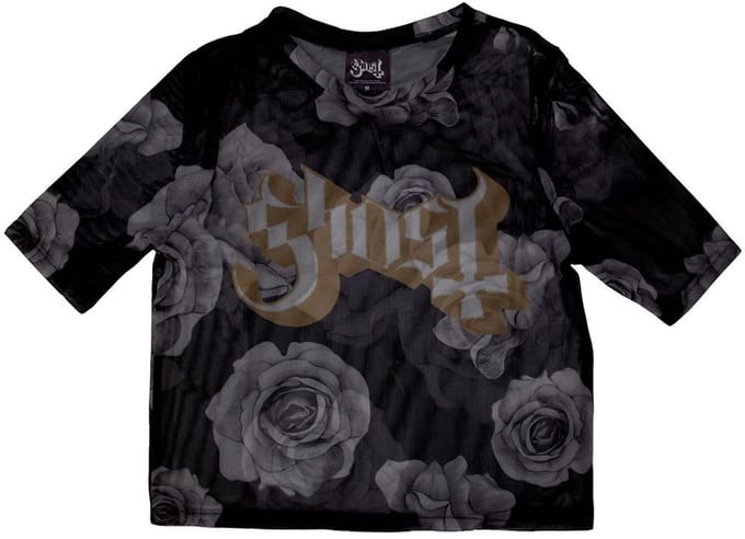 Ghost - Logo & Roses Crop top - S - Zwart