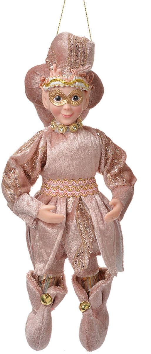 Clayre & Eef Decoratie Hanger Elf 10x8x28 cm Roze Textiel