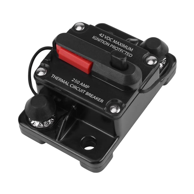 DC12V42V Auto Stereo Audio In-line Stroomonderbreker Handmatige Reset(250A) black