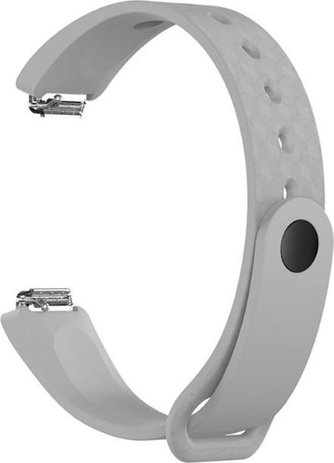 KELERINO. Siliconen bandje geschikt voor Fitbit Inspire (HR) - 3D Design - Grijs - Large
