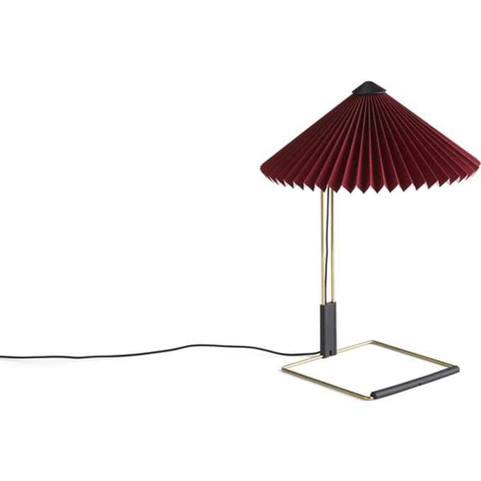HAY LED tafellamp Matin, donkerrood/messing, hoogte 38 cm