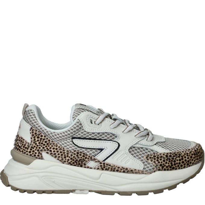HUB Grid-w Sneakers Dames - Leren Sneaker - Wit - Maat 36