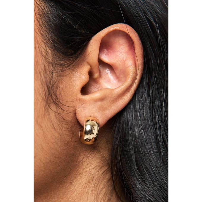 boohoo Dames Gouden mini-hoepeloorbellen